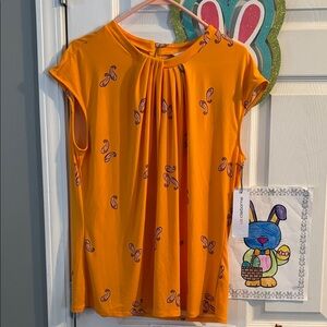 Liz Claiborne Vibrant Gold Paisley Blouse